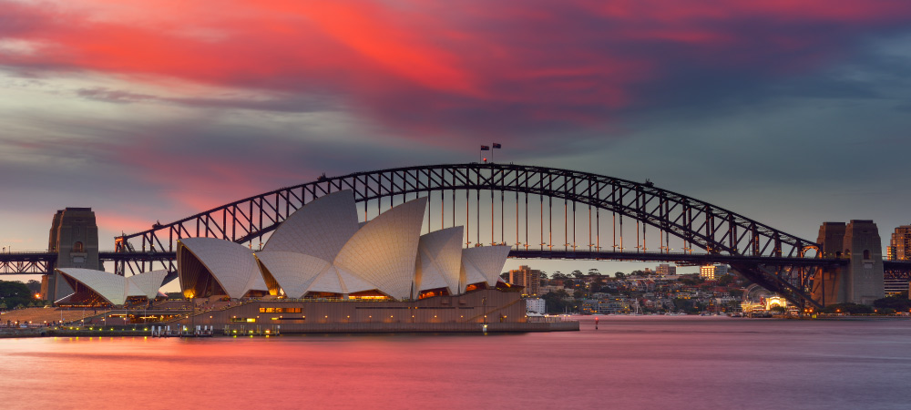 View of Sydney Opera House in Sydney Australia