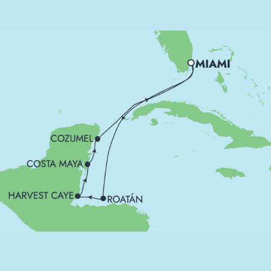 Caribbean Cruise on Norwegian Luna Itinerary Map