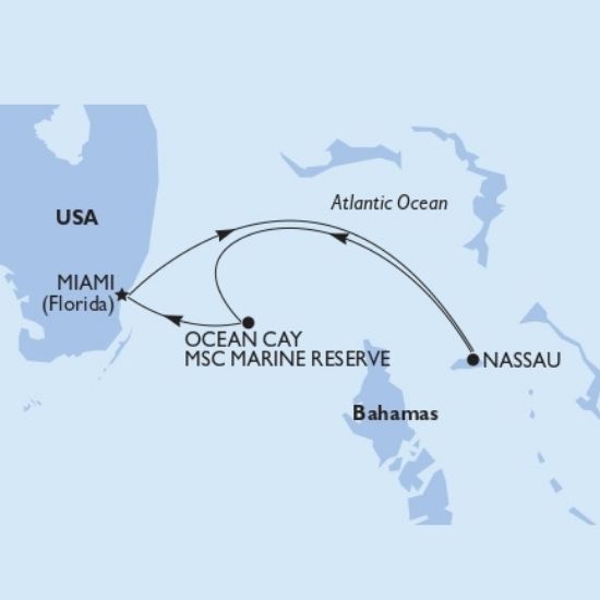 AGFINA Caribbean Cruise Map